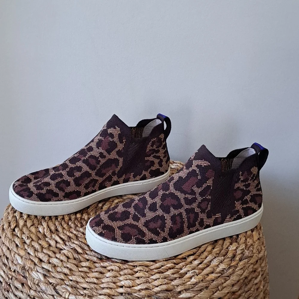 Rothy's Womens‎ Cheetah Print Stretch Pull On Chelsea Sneakers EU39/US8.5